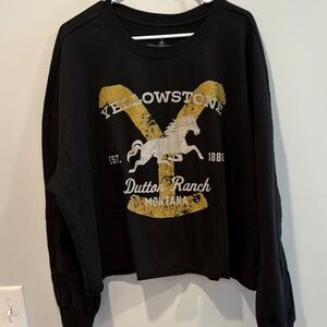 See spot on back Black Yellowstone Dutton Ranch Sweatshirt
